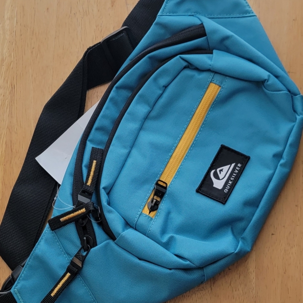Quiksilver Blue and Yellow Belt Bag